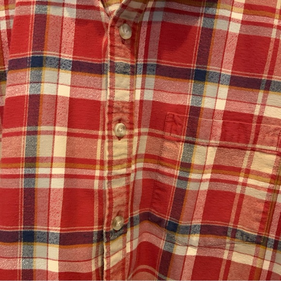 Custom Made Johnny Cash Graphic on Red Plaid Eddie Bauer Flannel Shirt, Sz TL - Picture 6 of 7